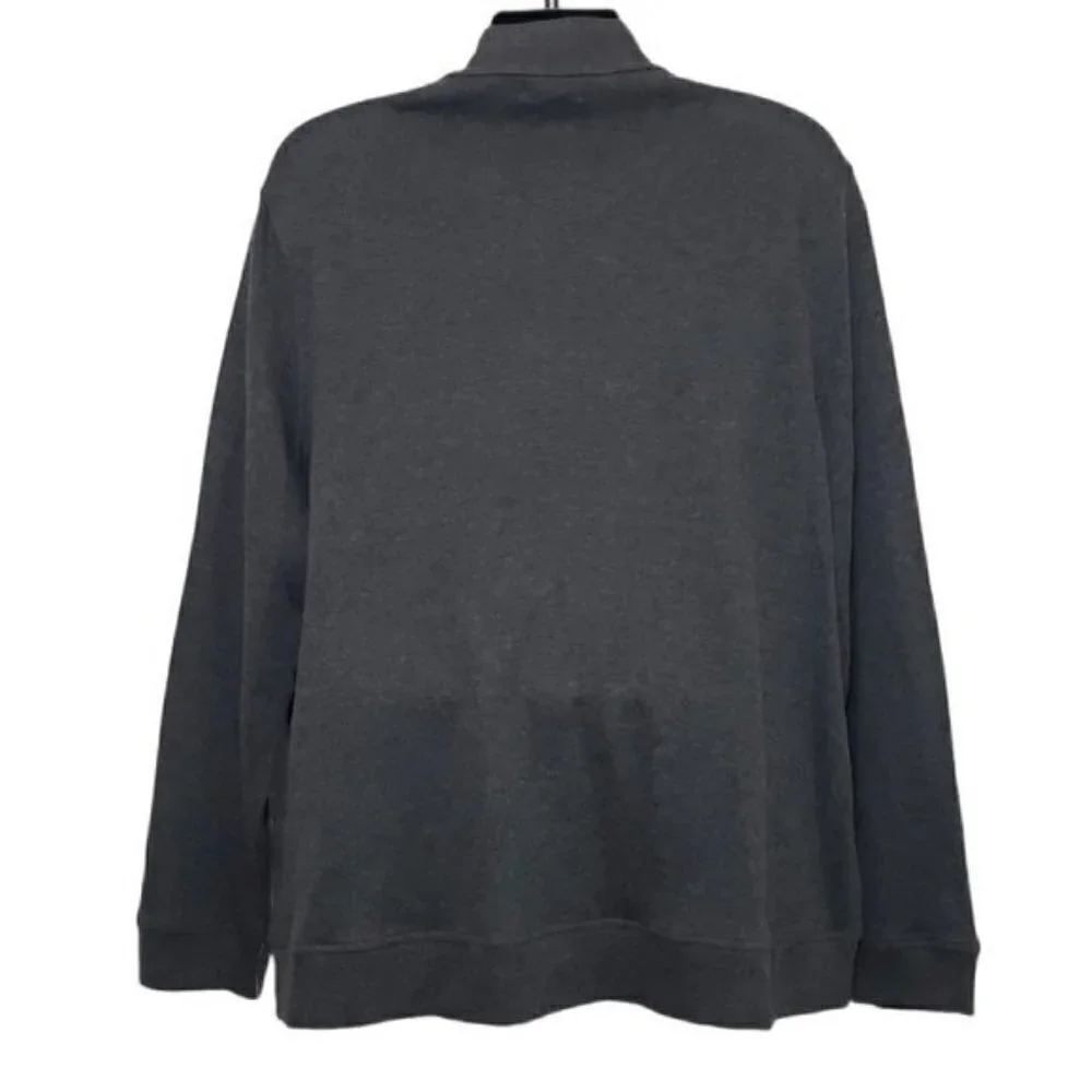 Tasso Elba Mens Gray Heather Knit Full Zip Jacket